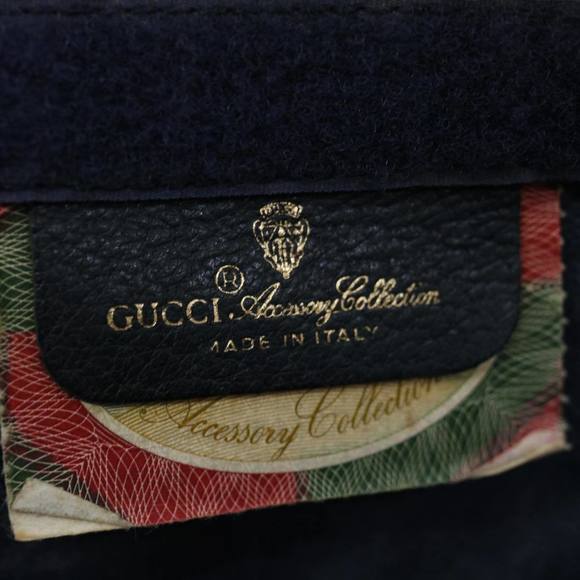GUCCI GG Supreme Sherry Line Clutch Bag PVC Navy Red 89 01 032 Auth 66429 - Picture 8 of 16